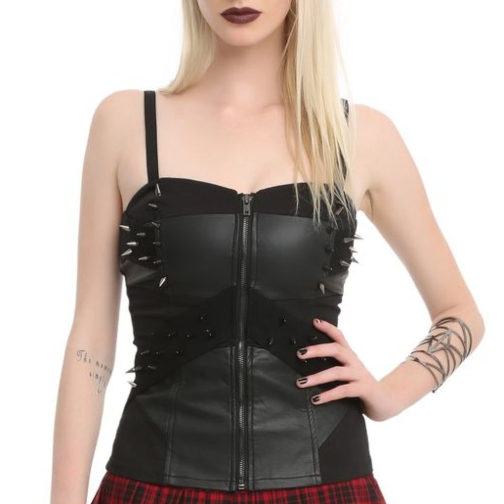 TRIPP NYC Hot Topic PVC mall goth industrial corset top